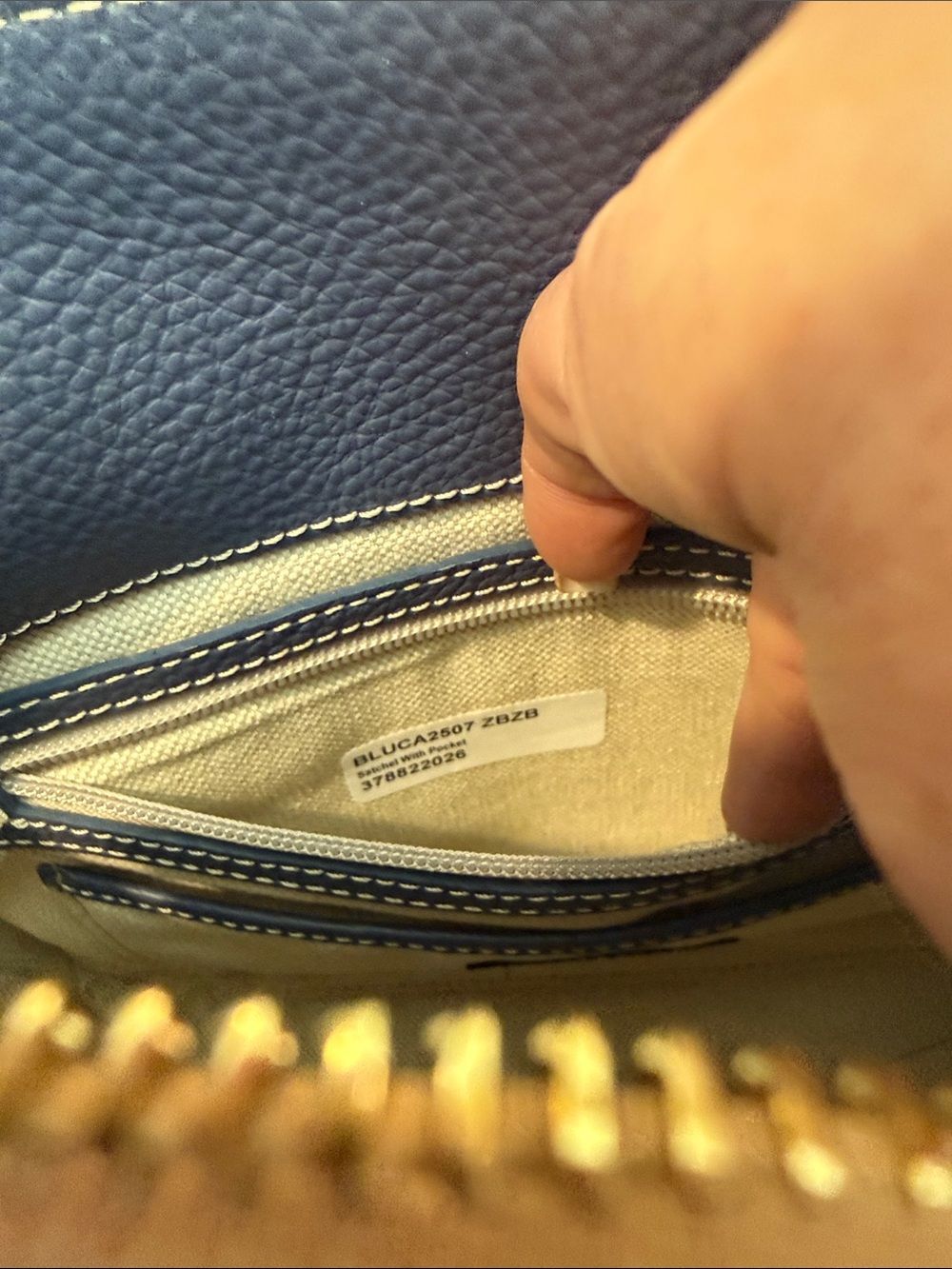 Dooney & Bourke Lucca Leather Satchel With Pocket in the shade Azure - Picture 8 of 9